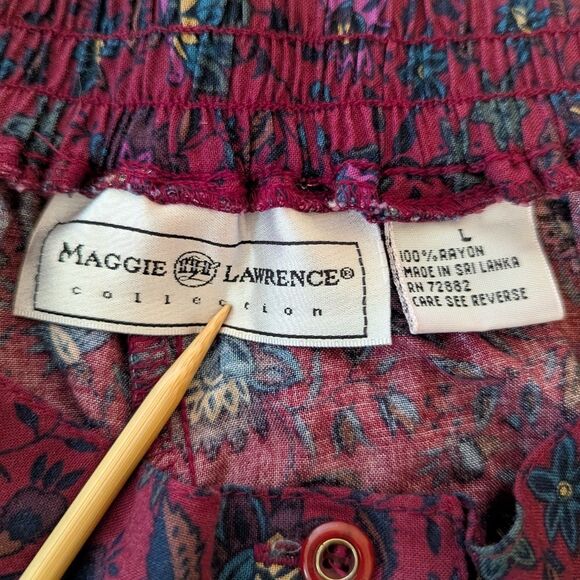 VTG Maggie Lawrence Cottagecore Prairiecore Garden Girl Boho Button Skirt LG - Picture 2 of 9